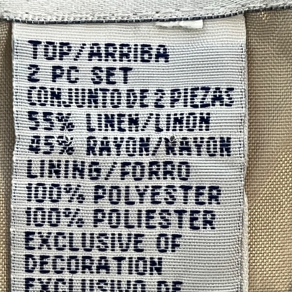 Jessica Howard Coastal Linen Beaded Skirt Set 16 Tan Floral Boho Western Neutral - Picture 9 of 16